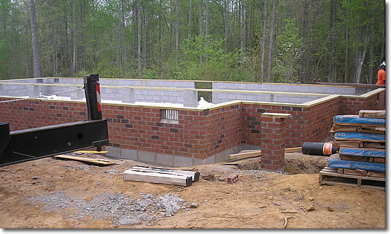 brick foundation with plate