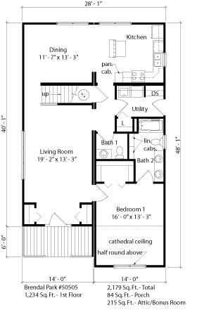 Brendal Park cape floorplan - 1st floor