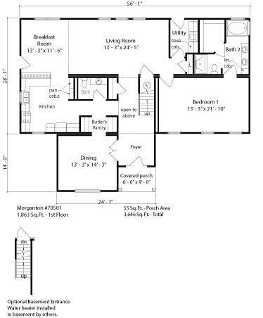 Morganton Floorplan - first floor