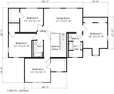 Morganton floorplan - second floor