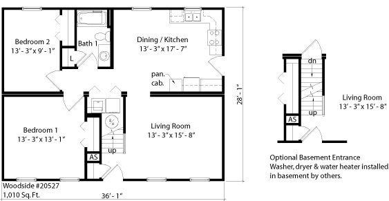 woodside cape floorplan - first floor